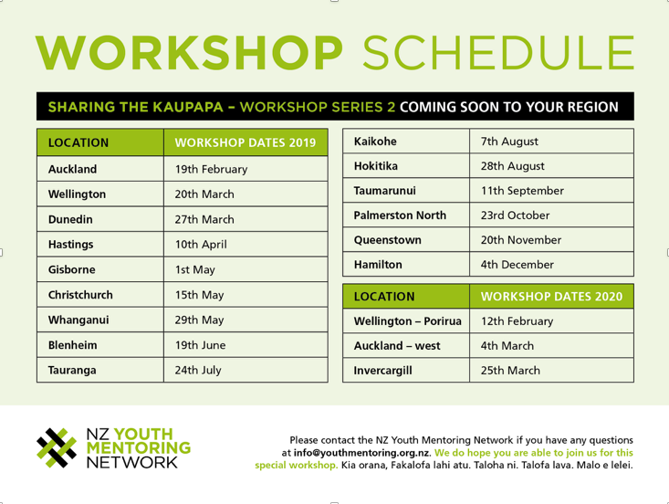 workshop schedule - flyer